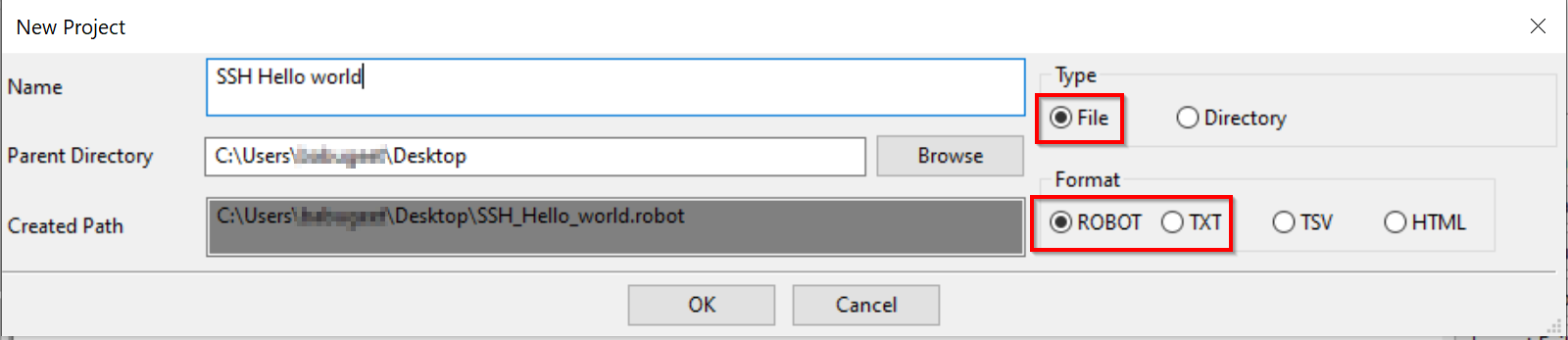 Test suite creation in Robot